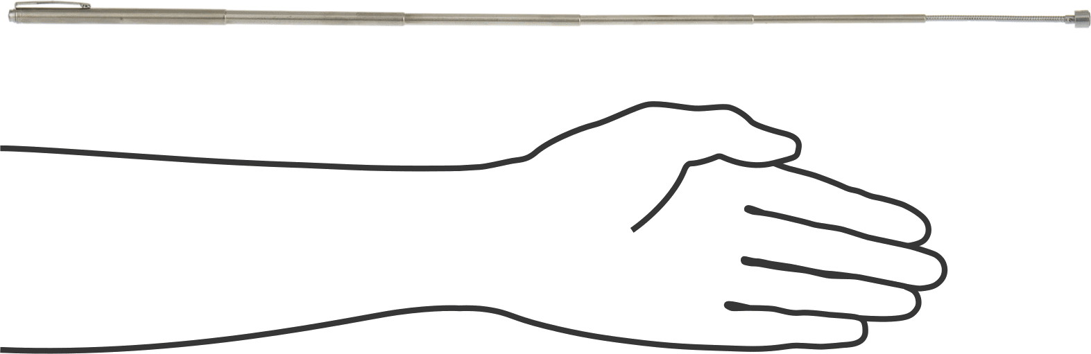 Esnek Başlıklı Manyetik Alıcı, 5-3/8“ ila 23-1/2” Toplam Uzunluk