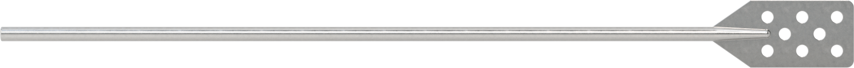 Hijyenik Karıştırma Pulu, Delikli, 304 Paslanmaz Çelik, 50-1/4" Uzunlukta Sap