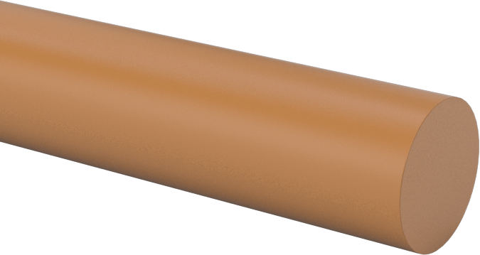Aşınma-, Darbeye ve Kimyasallara Dayanıklı PTFE Çubuk, J Sınıfı, 1/4" Çap, 1 fit Uzunluk