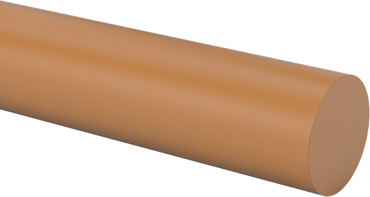 Aşınma-, Darbeye ve Kimyasallara Dayanıklı PTFE Çubuk, J Sınıfı, 1/2" Çap, 1 fit Uzunluk