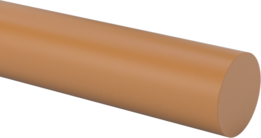 Aşınma-, Darbeye ve Kimyasallara Dayanıklı PTFE Çubuk, J Sınıfı, 7/8" Çap, 1 fit Uzunluk