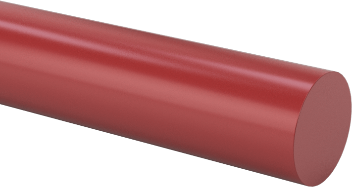 Aşınma-, Darbeye ve Kimyasallara Dayanıklı PTFE Çubuk, LR Sınıfı, 3/8" Çap, 1 fit Uzunluk