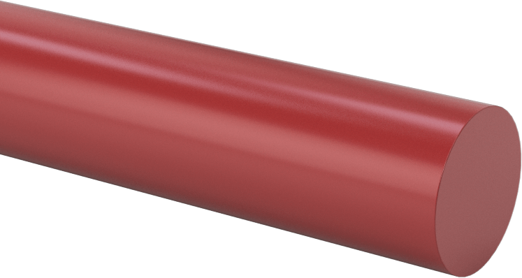 Aşınma-, Darbeye ve Kimyasallara Dayanıklı PTFE Çubuk, LR Sınıfı, 1/2" Çap, 1 fit Uzunluk