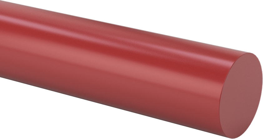 Aşınma-, Darbeye ve Kimyasallara Dayanıklı PTFE Çubuk, LR Sınıfı, 7/8" Çap, 1 fit Uzunluk