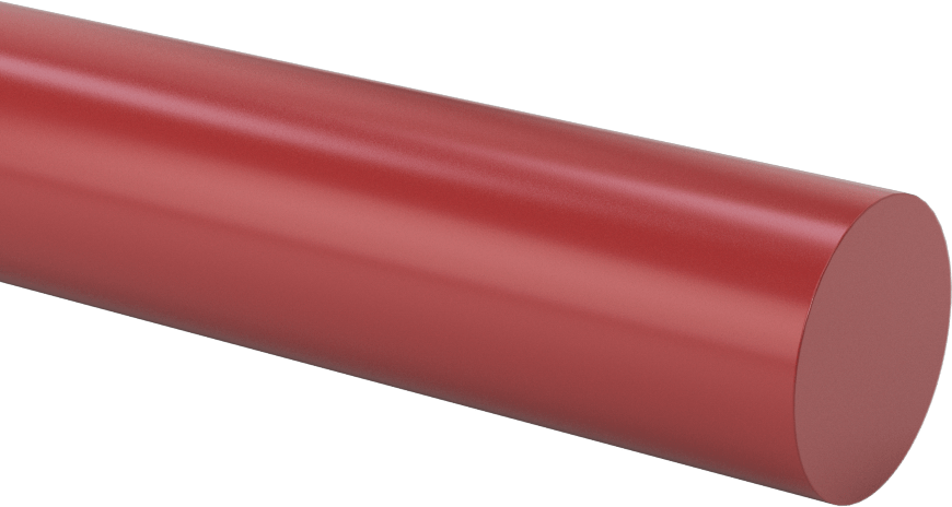 Aşınma-, Darbeye ve Kimyasallara Dayanıklı PTFE Çubuk, LR Sınıfı, 1" Çap, 1 fit Uzunluk