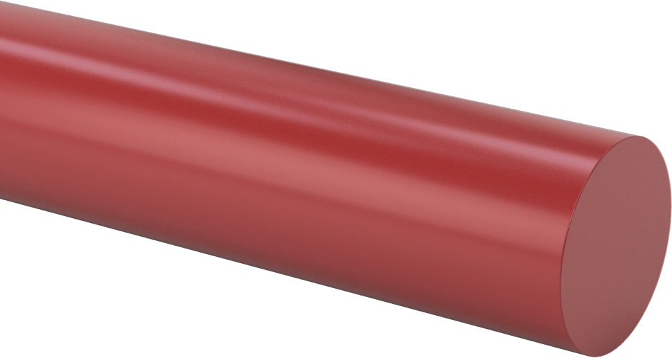 Aşınma-, Darbeye ve Kimyasallara Dayanıklı PTFE Çubuk, LR Sınıfı, 1-1/2" Çap, 1 fit Uzunluk