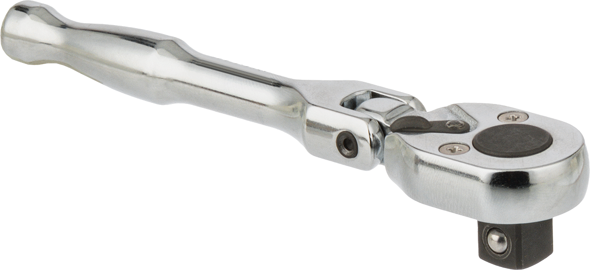 Esnek Başlı Cırcır Anahtarı, 3/8" Kare Tahrik, 4-3/4" Toplam Uzunluk