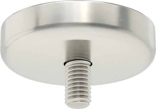 Kapalı Seramik Mıknatıs, Dişli Saplama, Nikel Kaplı Çelik Kasa, 8 mm Kalınlık, 36 mm OD