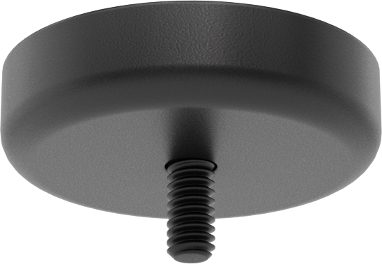 Kapalı Seramik Mıknatıs, Dişli Saplamalı, Toz Boyalı Çelik Kasa, 1/2" Kalınlık, 2" OD