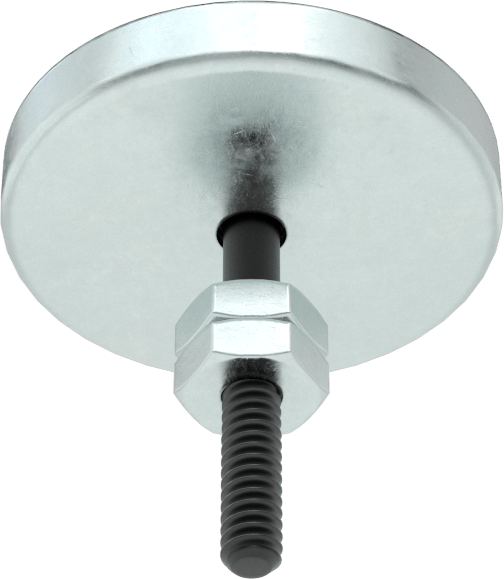 Kapalı Seramik Mıknatıs, Dişsiz Delik, Çinko Kaplı Çelik Kasa, 3/16" Kalınlık, 1-15/64" OD