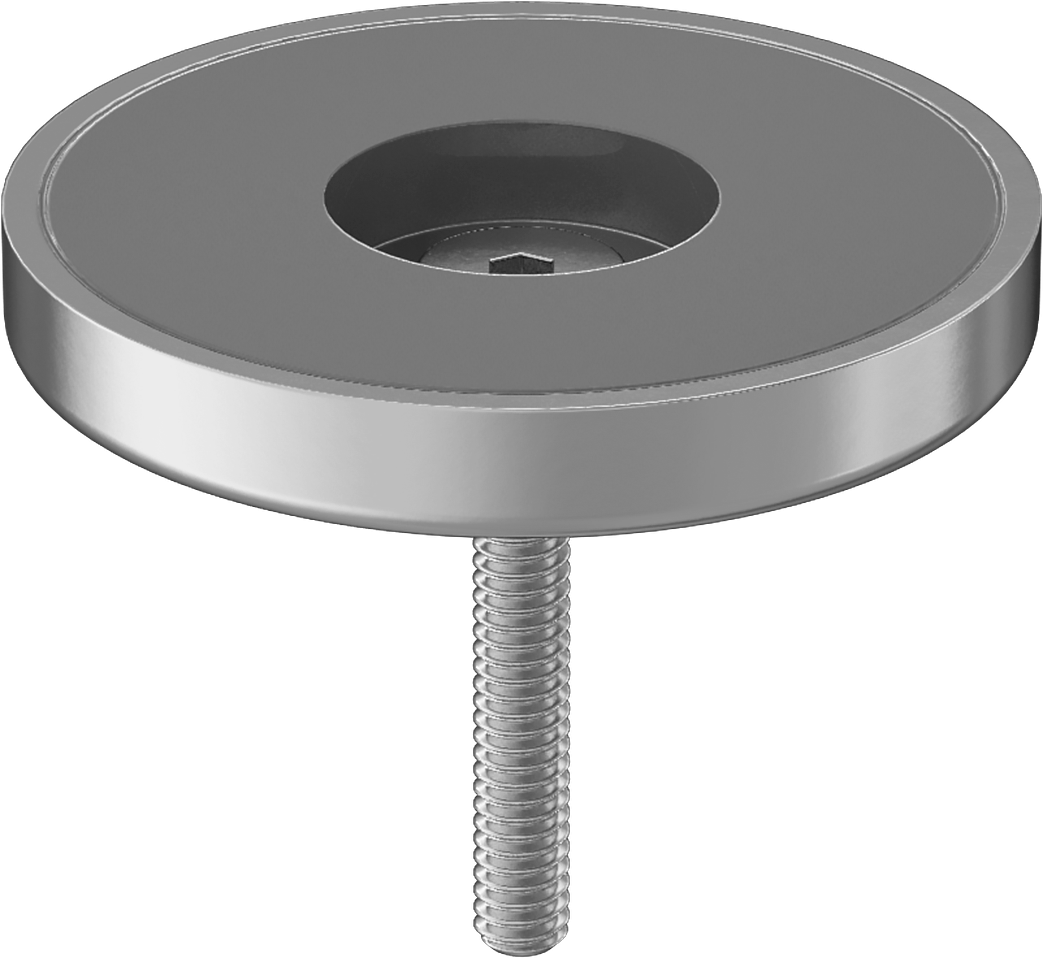 Kapalı Seramik Mıknatıs, Dişsiz delik ile, Çinko Kaplı Çelik Kasa, 3/8" Kalınlık, 2-5/8" OD