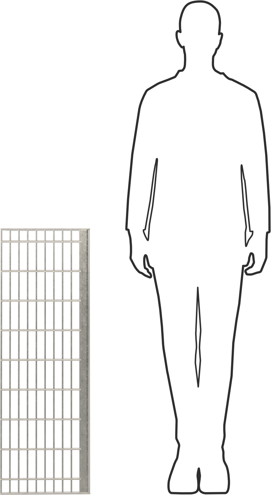 304 Paslanmaz Çelik Çubuk Izgara Merdiven Basamağı, Pürüzsüz, 36“ Genişlik x 12-1/8” Derinlik, 1-1/4" Yatak Çubuğu Yüksekliği