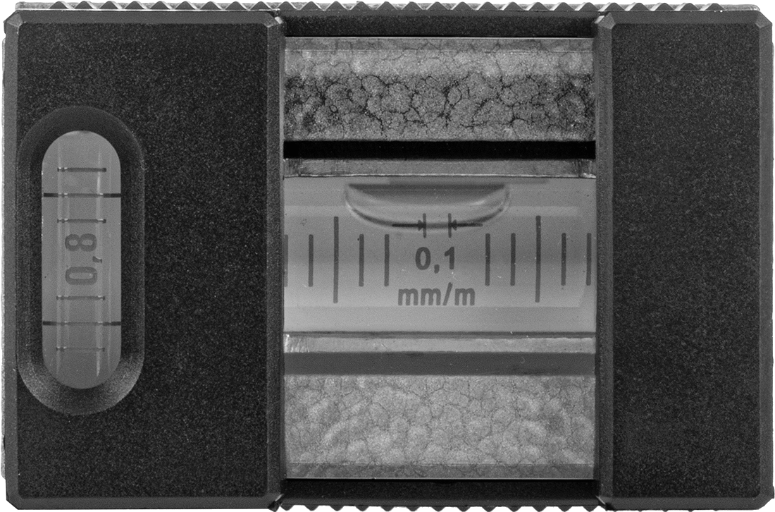 İki Eksenli Hassas Düz Su Terazi, 0.001 in/Feet, 0 dk./0,1“ Hassasiyet. 3-17/32” Uzunluk