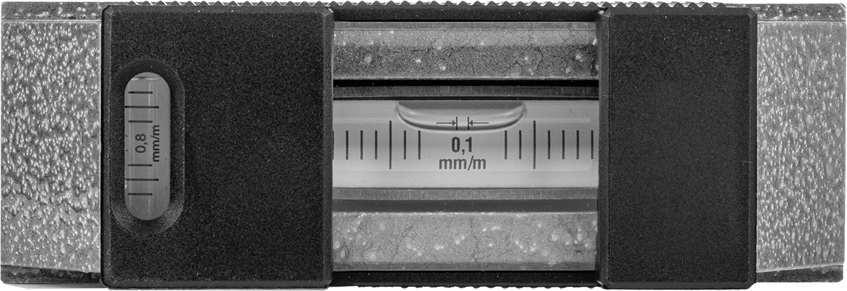 İki Eksenli Hassas Düz Su Terazi, 0.001 in/Feet, 0 min./0,1" Hassasiyet, 4-23/32" Uzunluk