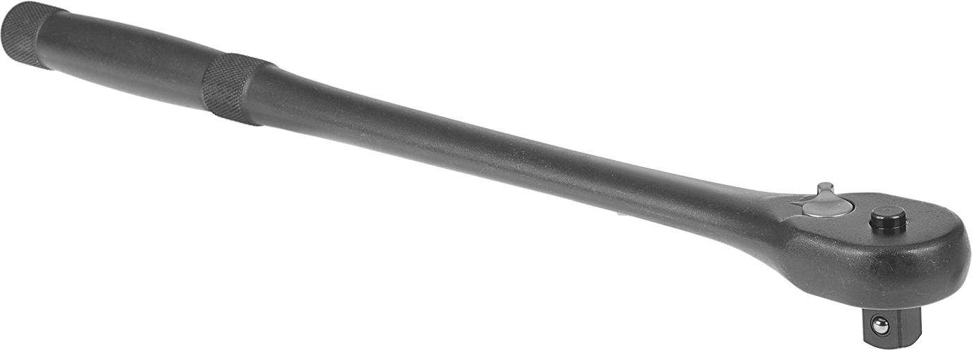 Hızlı Açılır Cırcır Anahtarı, Sızdırmaz Başlık, 1/2" Kare Tahrik, 15" Toplam Uzunluk, Siyah Oksit Çelik