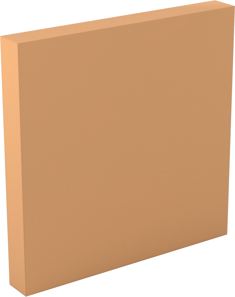 Aşınma-, Darbeye, ve Kimyasallara Dayanıklı PTFE Levha, 6" x 6" x 3/4", J Sınıfı