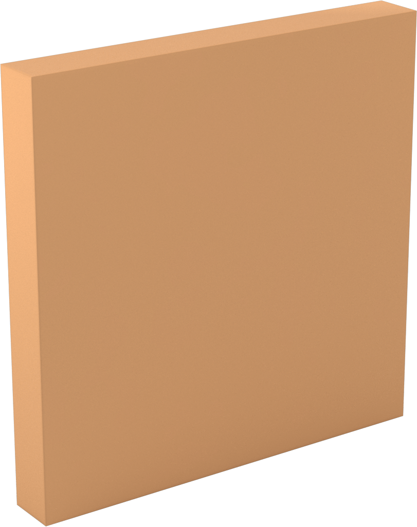 Aşınma-, Darbeye, ve Kimyasallara Dayanıklı PTFE Levha, 6" x 6" x 3/4", J Sınıfı
