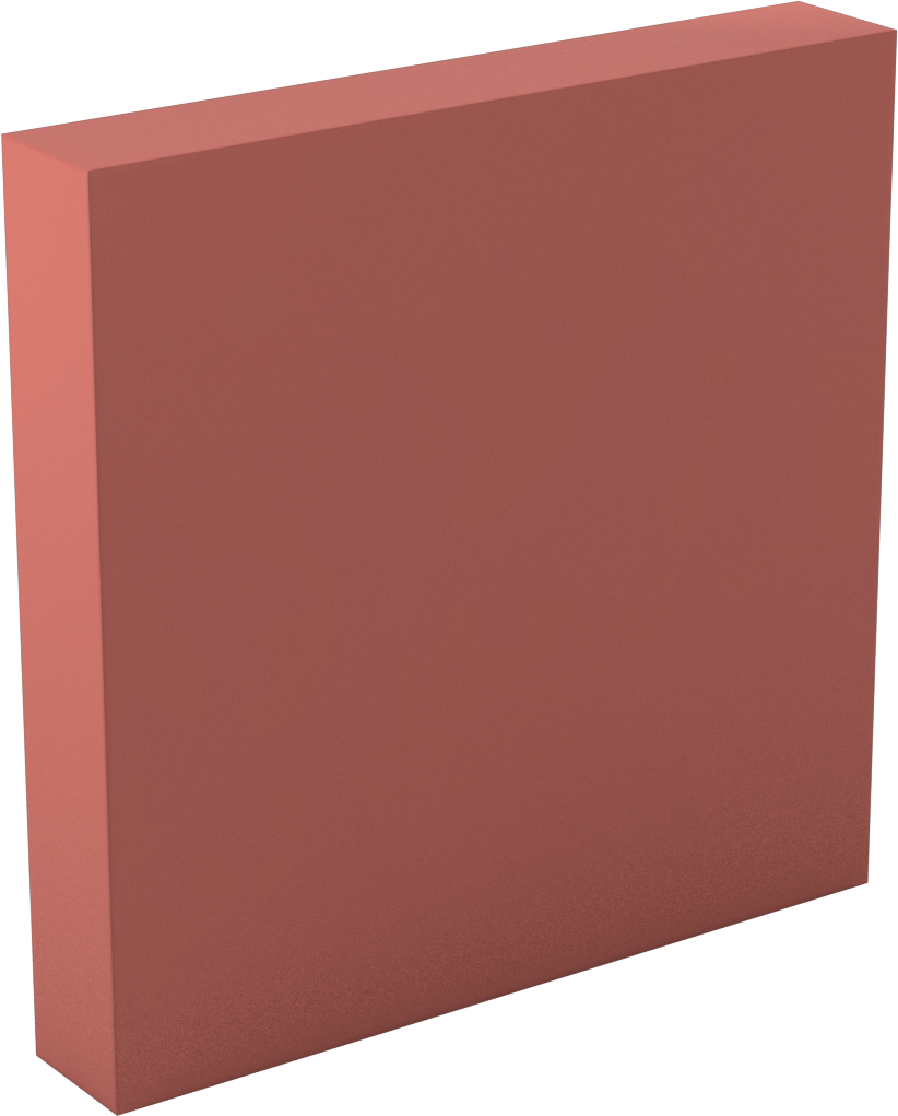Aşınma-, Darbeye, ve Kimyasallara Dayanıklı PTFE Levha, 6" x 6" x 1", LR Sınıfı