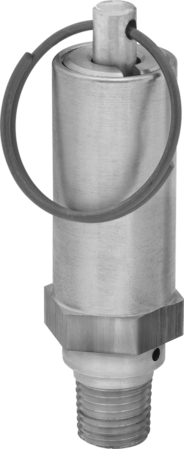 ASME Kodlu Hızlı Etkili Basınç Tahliye Vanası, Hava için, 1/4 NPT Erkek, 3-3/16" Yükseklik