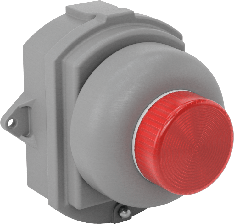 Zil Alarmlı Yanıp Sönen Işık, Dış Mekan Kullanımı için, 120V AC, 4-1/4" Çap, Kırmızı Işık