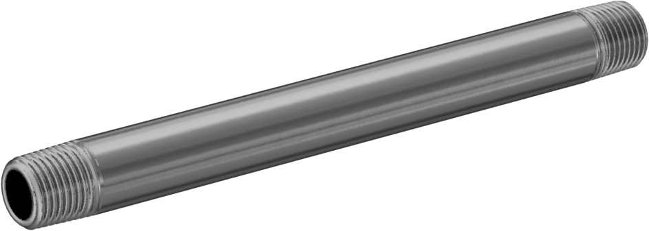 Standart Cidarlı Pirinç Boru Nipeli, Her İki Ucu Dişli, 1/8 BSPT x NPT, 4" Uzunluk