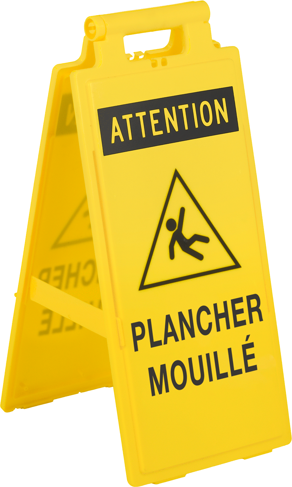 Attention—Plancher

Mouille with Watch

Your Step Symbol

(French)—Message on

Front and Back