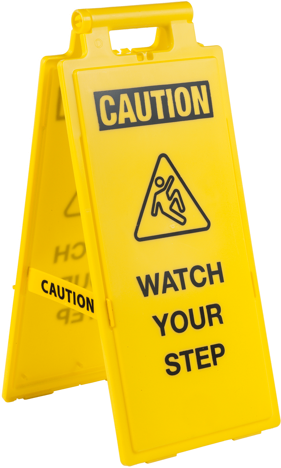 Caution—Watch Your

Step with Watch

Your Step Symbol

(English)—Message

on Front and Back
