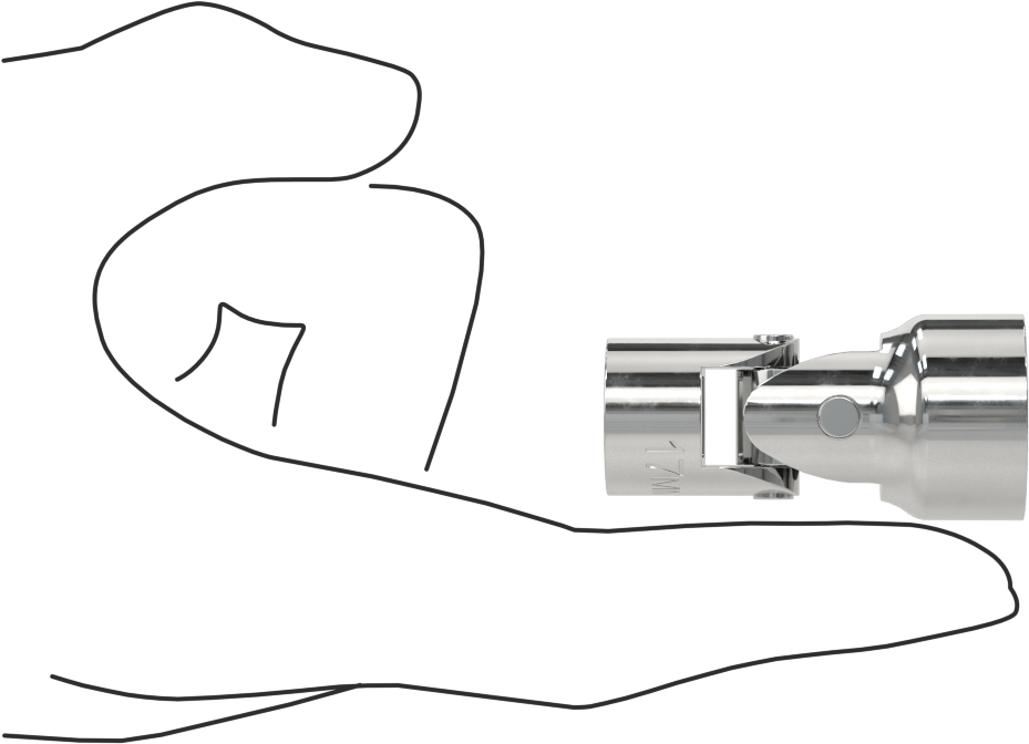 6 Uçlu Esnek Soket, 3/8" Kare Tahrik, 17 mm Tahrik Boyutu