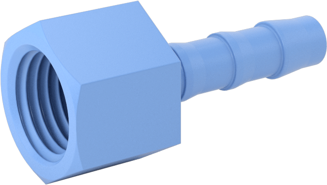 Gıda ve İçecek için Dikenli Hortum Bağlantı Parçaları, Düz Adaptör, 1/4" Hortum İç Çapı x 1/4 NPT Dişi için