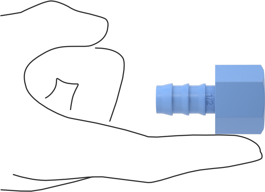 Gıda ve İçecek için Dikenli Hortum Bağlantı Parçaları, Düz Adaptör, 1/2" Hortum İç Çapı x 1/2 NPT Dişi için