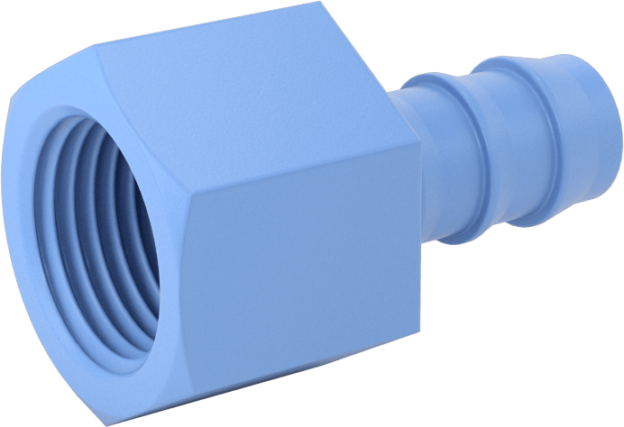 Gıda ve İçecek için Dikenli Hortum Bağlantı Parçaları, Düz Adaptör, 1/2" Hortum İç Çapı x 1/2 NPT Dişi için
