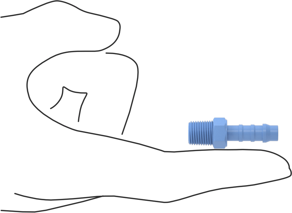 Gıda ve İçecek için Dikenli Hortum Bağlantı Parçaları, Redüksiyon Adaptörü, 1/4" Hortum İç Çapı x 1/8 NPT Erkek için