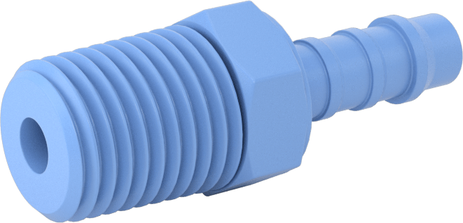 Gıda ve İçecek için Dikenli Hortum Bağlantı Parçaları, Düz Adaptör, 1/4" Hortum İç Çapı x 1/4 NPT Erkek için