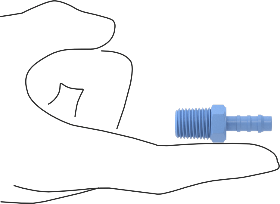 Gıda ve İçecek için Dikenli Hortum Bağlantı Parçaları, Düz Adaptör, 1/4" Hortum İç Çapı x 1/4 NPT Erkek için