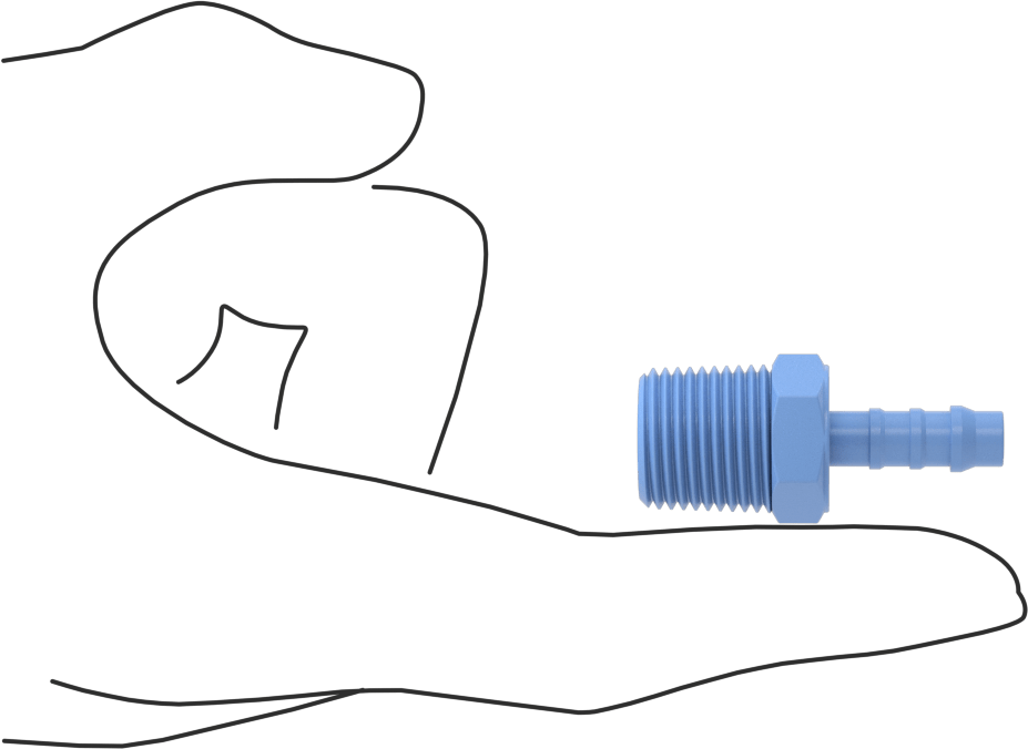 Gıda ve İçecek için Dikenli Hortum Bağlantı Parçaları, Redüksiyon Adaptörü, 1/4" Hortum İç Çapı x 3/8 NPT Erkek