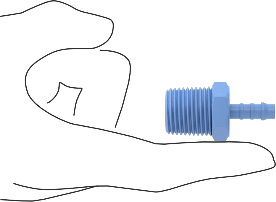 Gıda ve İçecek için Dikenli Hortum Bağlantı Parçaları, Redüksiyon Adaptörü, 1/4" Hortum İç Çapı x 1/2 NPT Erkek için