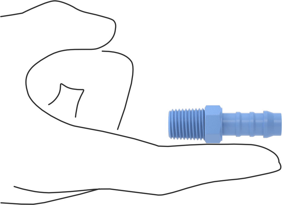 Gıda ve İçecek için Dikenli Hortum Bağlantı Parçaları, Redüksiyon Adaptörü, 3/8" Hortum İç Çapı x 1/4 NPT Erkek