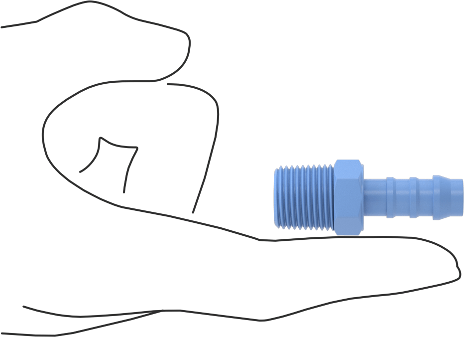 Gıda ve İçecek için Dikenli Hortum Bağlantı Parçaları, Düz Adaptör, 3/8" Hortum İç Çapı x 3/8 NPT Erkek için