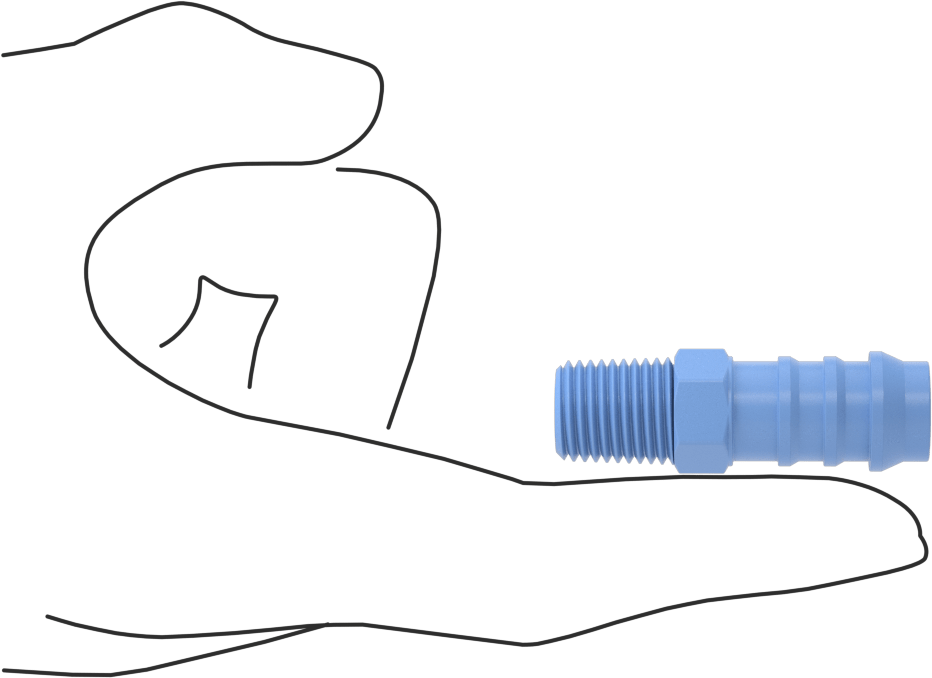 Gıda ve İçecek için Dikenli Hortum Bağlantı Parçaları, Redüksiyon Adaptörü, 1/2" Hortum İç Çapı x 1/4 NPT Erkek için