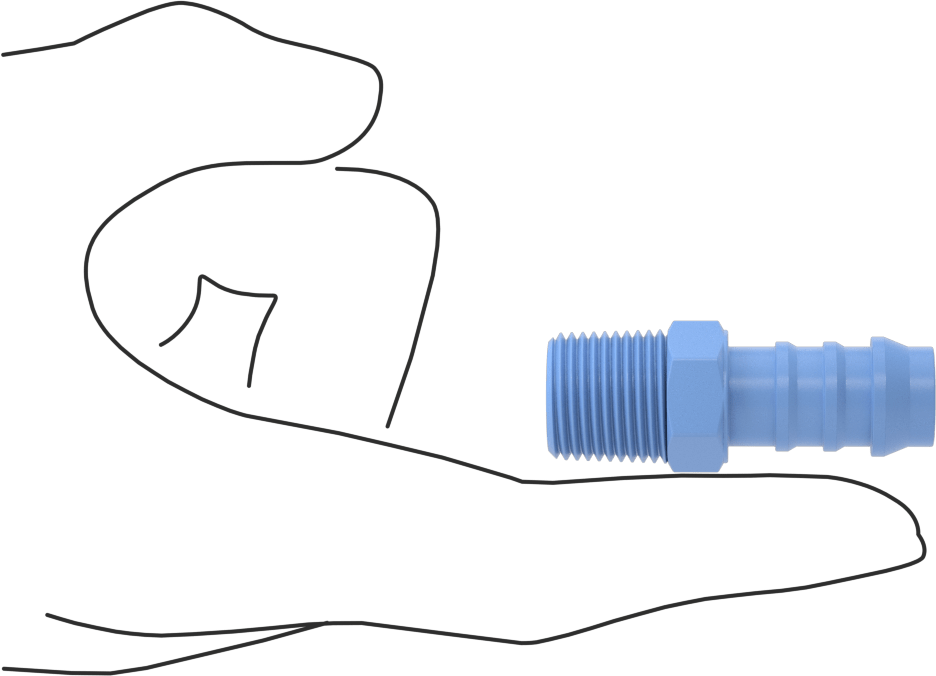 Gıda ve İçecek için Dikenli Hortum Bağlantı Parçaları, Redüksiyon Adaptörü, 1/2" Hortum İç Çapı x 3/8 NPT Erkek için