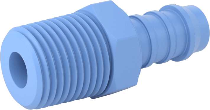 Gıda ve İçecek için Dikenli Hortum Bağlantı Parçaları, Düz Adaptör, 1/2" Hortum İç Çapı x 1/2 NPT Erkek