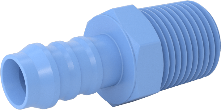 Gıda ve İçecek için Dikenli Hortum Bağlantı Parçaları, Düz Adaptör, 1/2" Hortum İç Çapı x 1/2 NPT Erkek