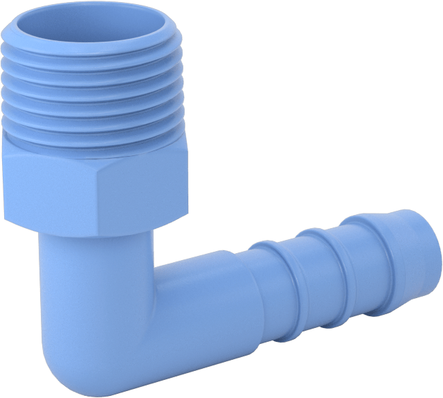 Gıda ve İçecek için Dikenli Hortum Bağlantı Parçaları, 90 Derece Dirsek Adaptörü, 3/8" Hortum İç Çapı için, 3/8 NPT Erkek