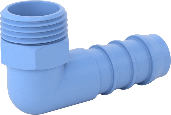 Gıda ve İçecek için Dikenli Hortum Bağlantı Parçaları, 90 Derece Dirsek Redüktör, 1/2" Hortum İç Çapı için, 3/8 NPT Erkek