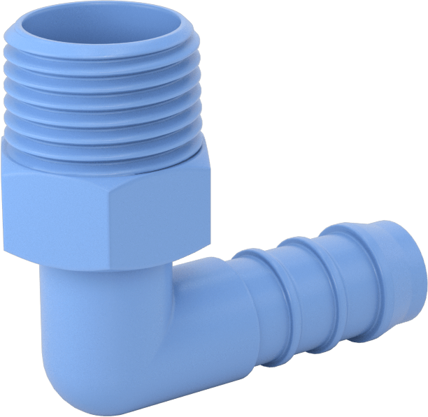 Gıda ve İçecek için Dikenli Hortum Bağlantı Parçaları, 90 Derece Dirsek Adaptörü, 1/2" Hortum İç Çapı için, 1/2 NPT Erkek