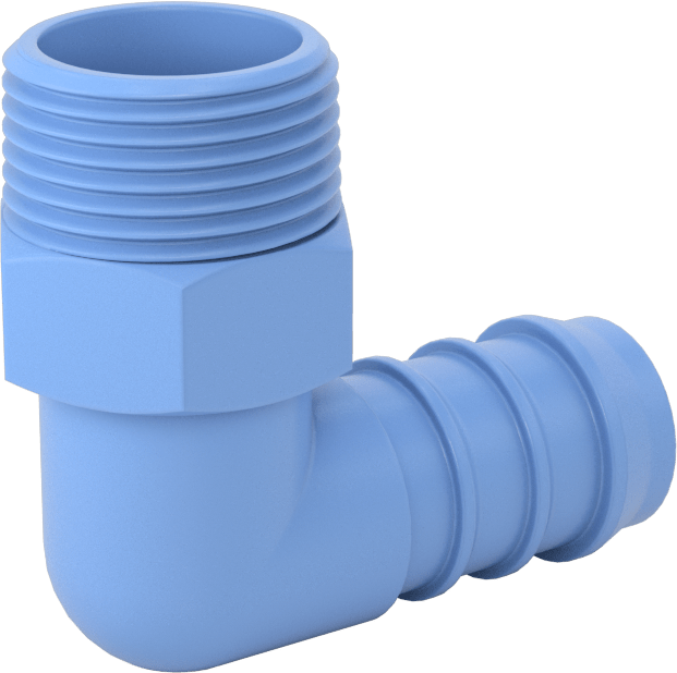 Gıda ve İçecek için Dikenli Hortum Bağlantı Parçaları, 90 Derece Dirsek Adaptörü, 3/4" Hortum İç Çapı için, 3/4 NPT Erkek