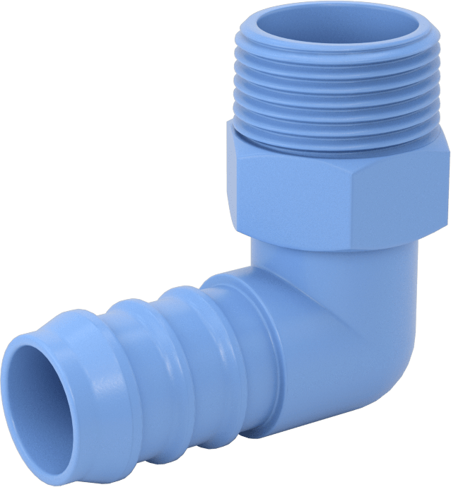 Gıda ve İçecek için Dikenli Hortum Bağlantı Parçaları, 90 Derece Dirsek Adaptörü, 3/4" Hortum İç Çapı için, 3/4 NPT Erkek