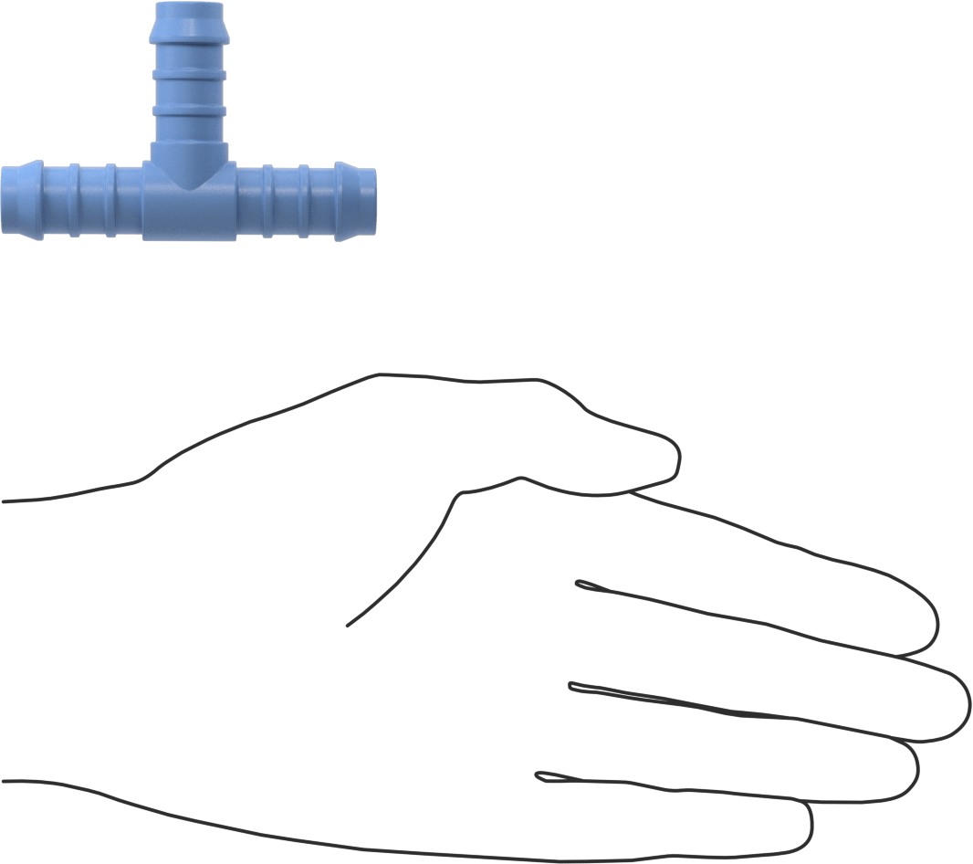 Gıda ve İçecek için Dikenli Hortum Bağlantı Parçaları, T Konektörü, 1/2" Hortum İç Çapı için