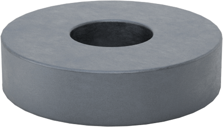 Dişsiz Delikli Seramik Mıknatıs, 1/8" Kalınlık, 1/2" OD