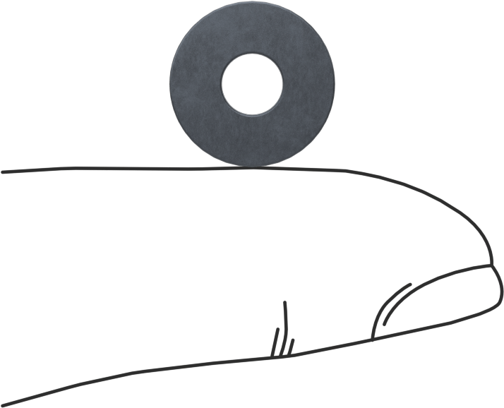 Dişsiz Delikli Seramik Mıknatıs, 1/8" Kalınlık, 1/2" OD